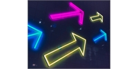 Neon light arrows pointing up