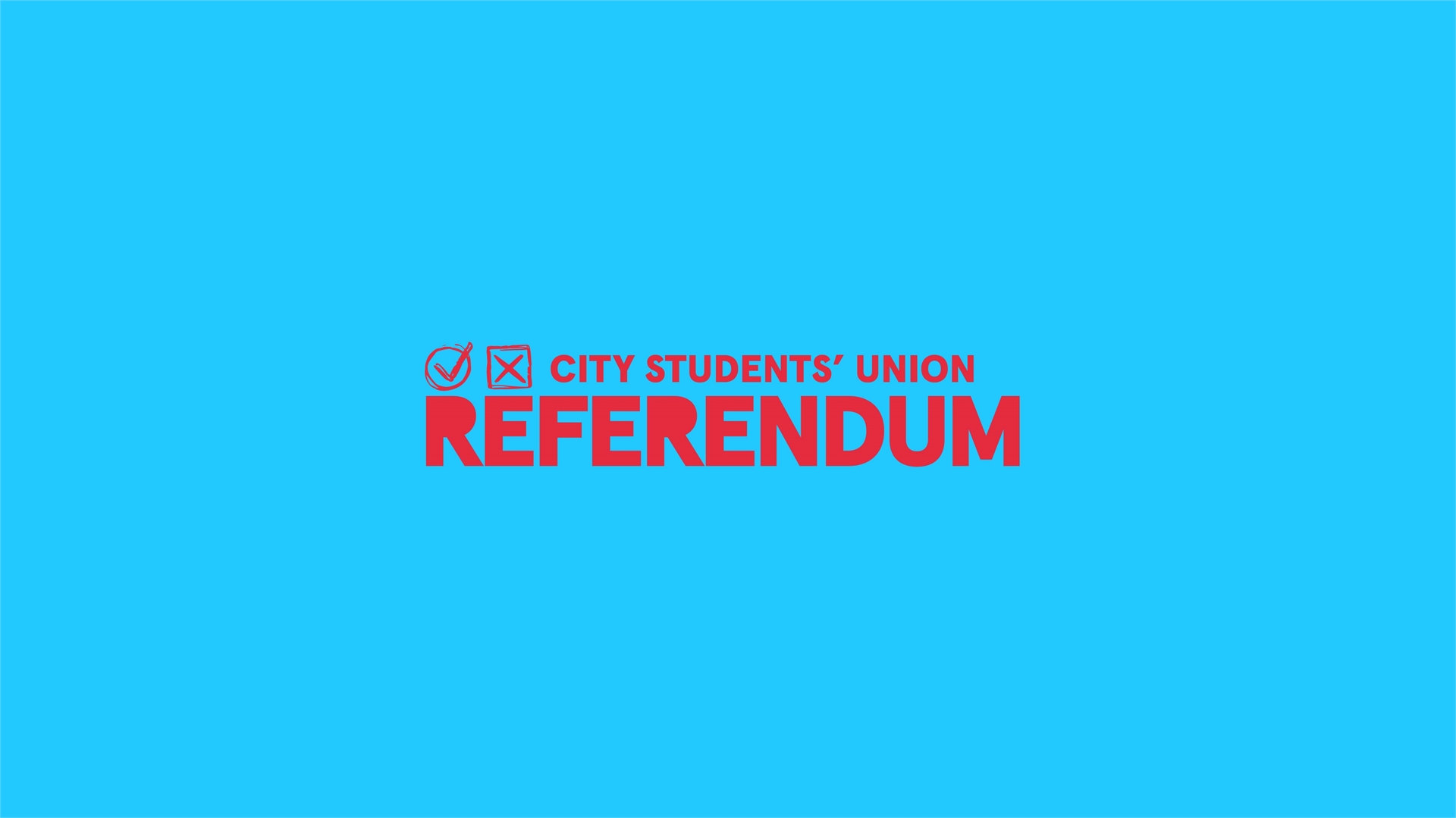blue background with a red referendum logo.